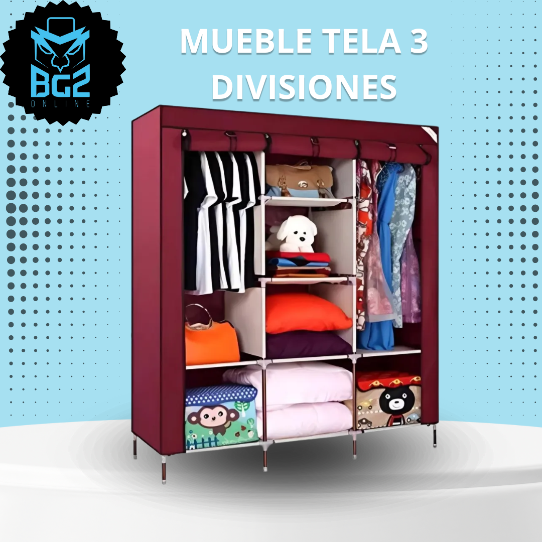 CLOSET ARMARIO DE TELA 3 DIVISIONES